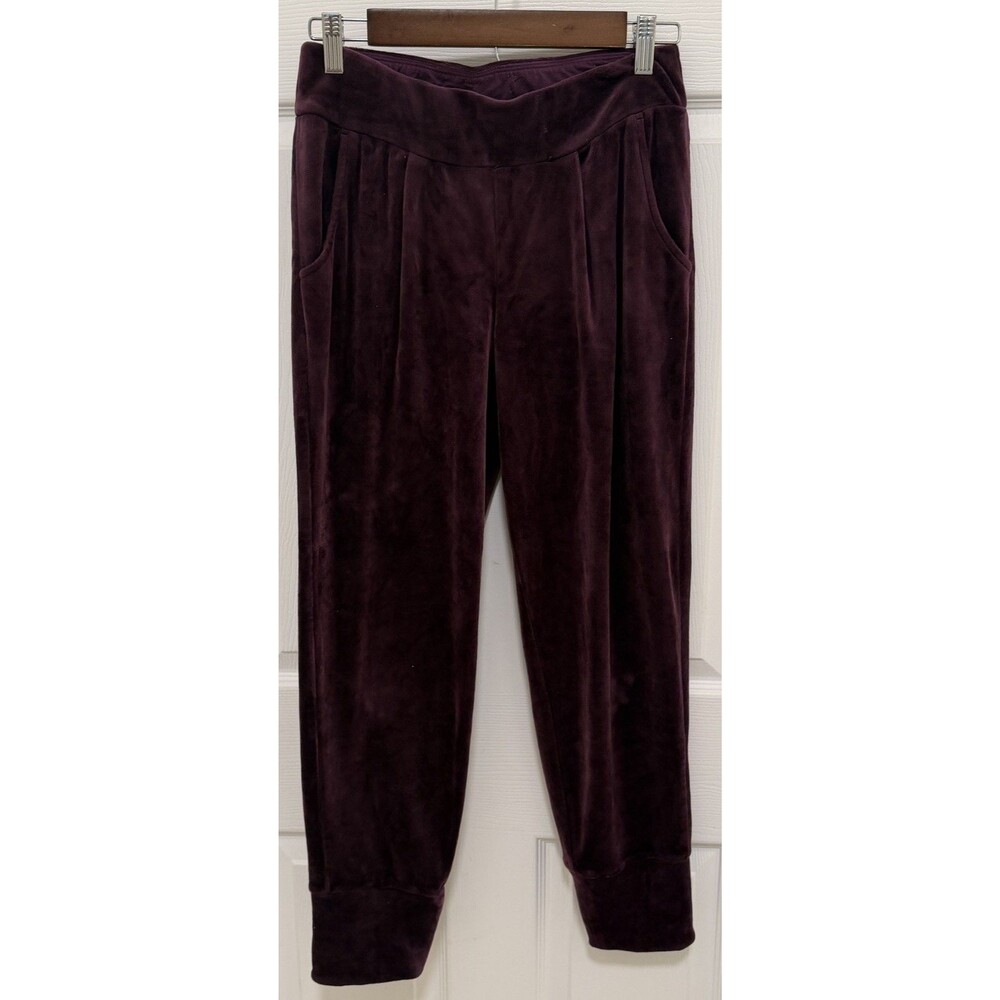 SOMA Purple Velvet Velour Joggers Women's Small Cozy Whimsigoth Lounge Pants